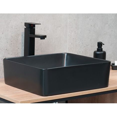 Aufsatzwaschtisch AW2387 (schwarz-matt) (1/3)