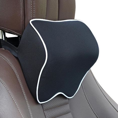 Oreiller d'appui-tête de voiture en mousse à mémoire de forme, oreiller de voyage en voiture, maison, oreiller élastique respirant, appui-tête, siège avant, appui-tête, oreiller de soutien du cou, cou (1/5)