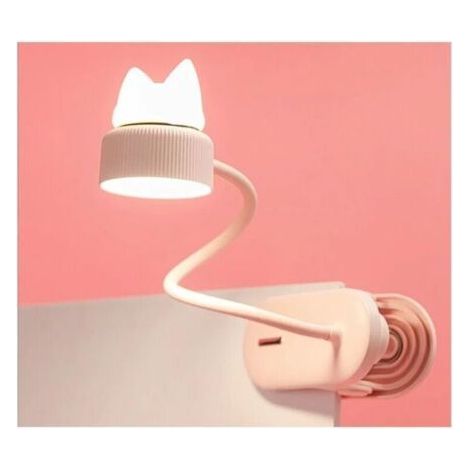 Flexible Klemmlampe mit Nachtlicht CATLIGHT Original/Mit USB wiederaufladbarem Akku/LED-Leselicht & Leselampe für Schreibtisch, Bett, Nachttisch – Leicht, praktisch – Perfekt für Kinder – Pink, T-Auda (1/4)