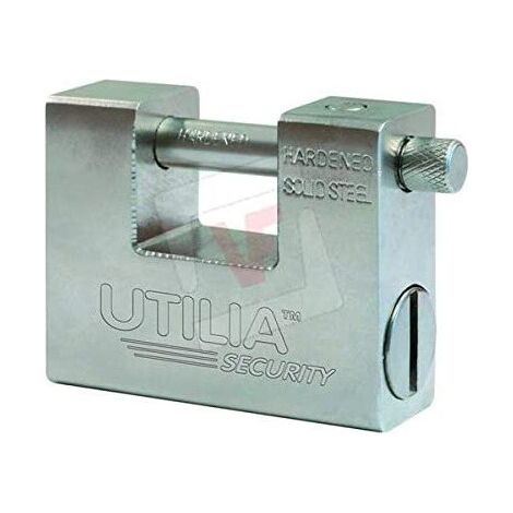 Lucchetto utilia antiscasso corazzato acciaio da 94mm 5 chiavi punzonate