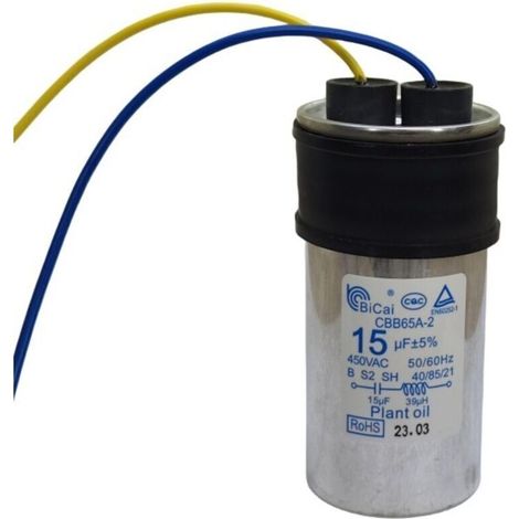 [Deux condensateurs d'origine] Condensateurs de démarrage CBB65 15UF 450V pour machines à laver entièrement automatiques, adaptés au démarrage des moteurs des machines à laver Haier, Midea et autres.