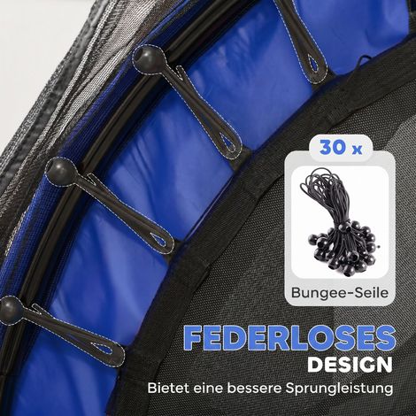 Trampoline enfant 163 cm avec filet protection, intérieur extérieur, charge max 50 kg, acier bleu et plastique