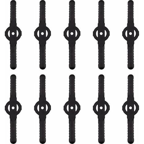 UlisemLame plastique coupe bordure, 10 pcs Lames En Plastique Cutter Remplacer Pour ensemble doutils de coupe-herbe sans fil, remplacement de lames de coupe de tondeuse à gazon en plastique(noir) (1/5)