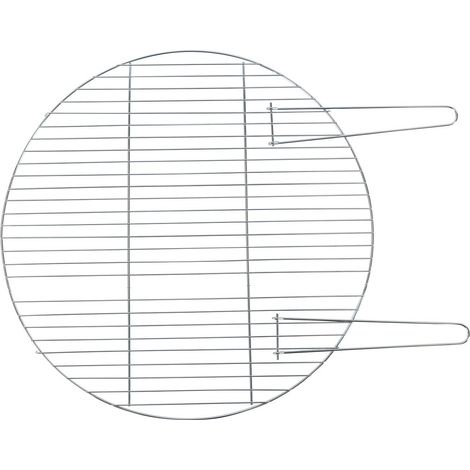 HOMESCAPES Metal BBQ Grill for Fire Bowl with Handles - Silver - Silver (1/3)