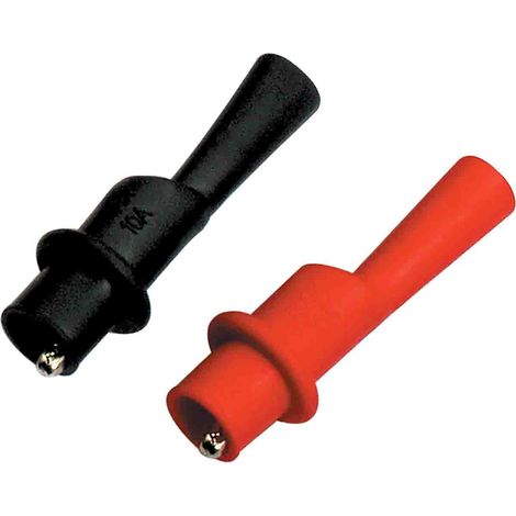 Pince crocodile, 10A, noire, rouge, 9mm ( Prix pour 1 )