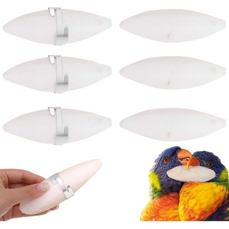 10 cm cuttlebone, torus cuttlebone, bird cuttlebone, suitable for birds, tortoises and reptiles, also usable as a toy, with 3 loops, 6 pieces (1/5)