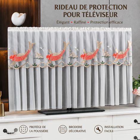 Housse de protection anti-poussière pour téléviseur 85 pouces Carpe rouge avec voile blanc cassé rouge 85 1 kg – Livraison gratuite