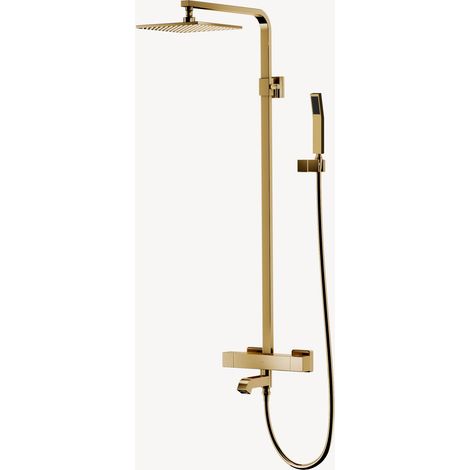 Colonna termostatica quadrata per vasca e doccia - Doré