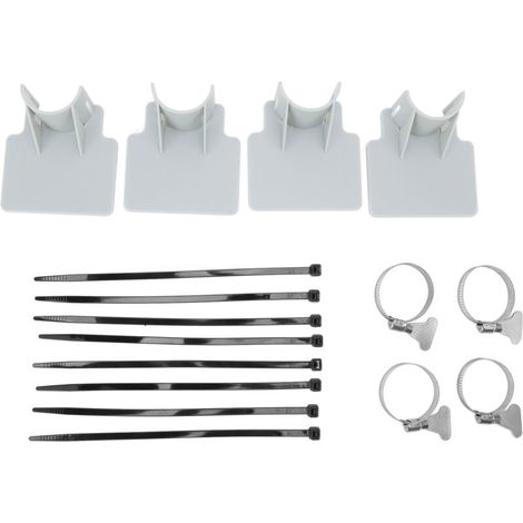 juegos de soportes para mangueras de piscina, bridas antideslizantes para cables, abrazaderas de manguera de acero inoxidable, color gris. (1/5)