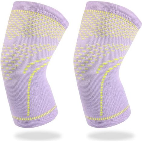 Set di 2 ginocchiere compressive - Fasce elastiche di supporto legamentoso per basket, pallavolo e corsa (gamba sinistra/destra) (1/5)
