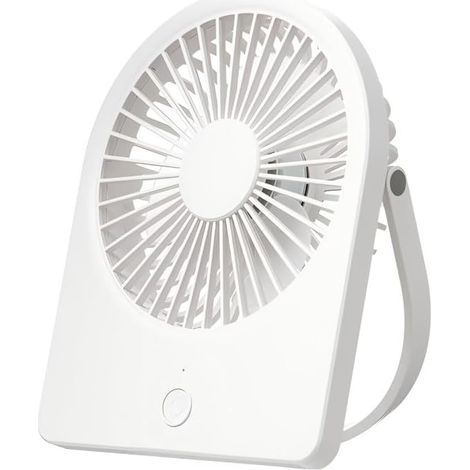 Desk Fan,Wall Mounted Fan,Powerful 3 Speeds,USB Rechargeable,for Work/Camping/Study (White, Undigital Display) (1/5)