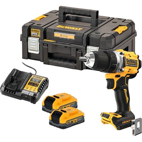 DEWALT Akku-Bohrschrauber DCD800S2T, 18V, 2x 3,5 Ah Powerstack und Ladegerät im TSTAK