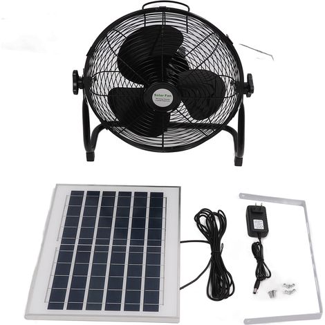Ventilador Portátil Solar con Batería 10000mAh, 3 Velocidades y Silencioso, ABS Resistente – Ideal para Camping y Exteriores (1/5)