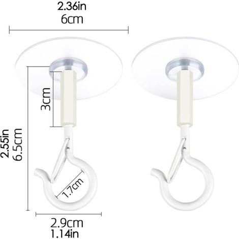 Lot de 2 crochets adhésifs de plafond, crochets adhésifs pour suspension, crochet adhésif de plafond sans trou avec fermoir de sécurité coupe-vent, crochets de plafond suspendus pour lant
