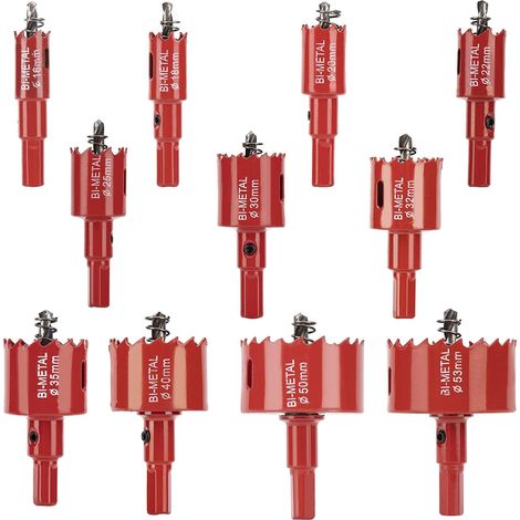 Kit de 11 scies cloches - 16-53 mm, foret bimétallique robuste M42 (1/5)