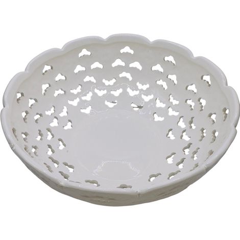 Fade centrotavola Candy ceramica bianca 23 cm