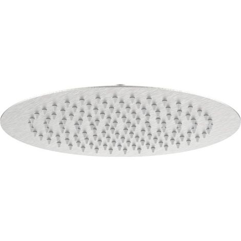 Soffione tondo diametro 25 cm acciaio spazzolato - serie Giove (1/2)