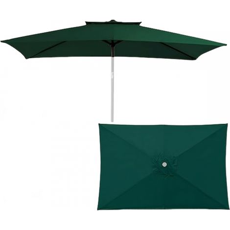 Toile de rechange pour parasol, rectangulaire 2 x 3 m, pour plage, piscine, terrasse, jardin (vert) (1/5)