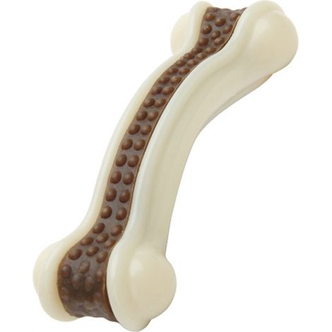 Jouet à mâcher - Os pour chien - Goût boeuf - Pour chiens agressifs ou en dentition - Pour races petites et moyennes - 1 pièce (1/5)
