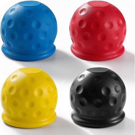 4 Pieces Ball Hitch Cover, 50 mm Tow Bar Rubber Tow Ball Hitch, Trailer Attachment Ball Cap for Trailer, Trucks, Car (1/5)