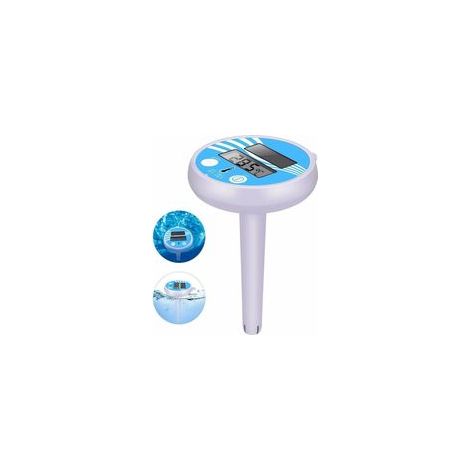 Termómetro de piscina numérica solar flotante - Termómetro de piscina eléctrica - Termómetro solar flotante - Con pantalla LCD - Para piscina exterior e interior y spa-LIAIKI