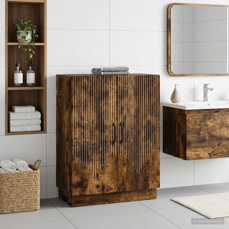 vidaXL Bathroom Storage Cainet HOORN Smoked Oak 59.5 x 31 x 77 cm (1/5)