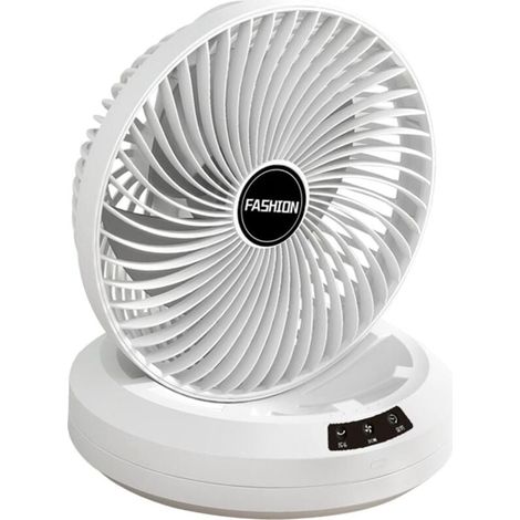 Silent Table Fan, Folding Wall Fan, Rechargeable, Suitable for Indoor and Outdoor Use, White MUMU