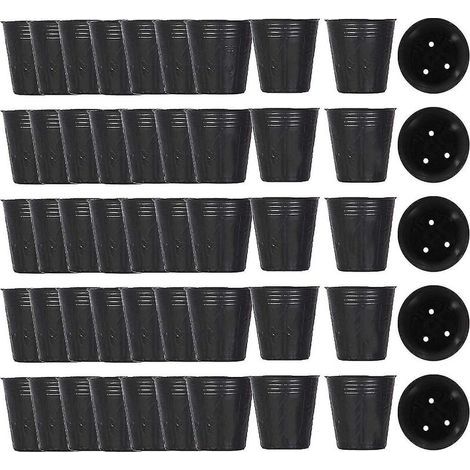 500Pcs Pot De Pépinière En Plastique Contenant De Propagation De Plantes 8Cmx8Cm Thsinde (1/4)