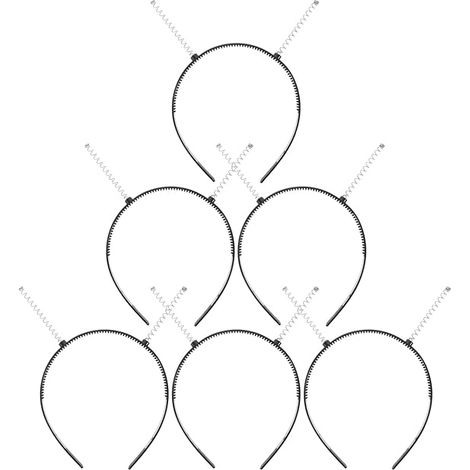 Lot de 6 bandeaux d'antenne martienne avec serre-tête à ressort, serre-tête à ressort, peigne à dents, serre-tête à faire soi-même, fournitures artisanales (1/5)