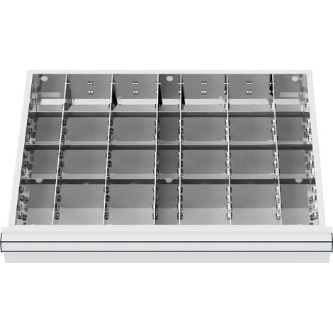 STIER Schubladeneinteilung Metalleinteilung BLH 75 mm Innenmaß 600x450 mm 24 Fächer