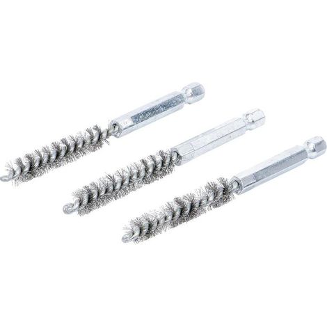 Brosse en Acier 3 pcs - 9 mm, 6,3 mm (1/4) - Nettoyage et Dérouillage Efficace, Zones Difficiles - D-Work (1/5)
