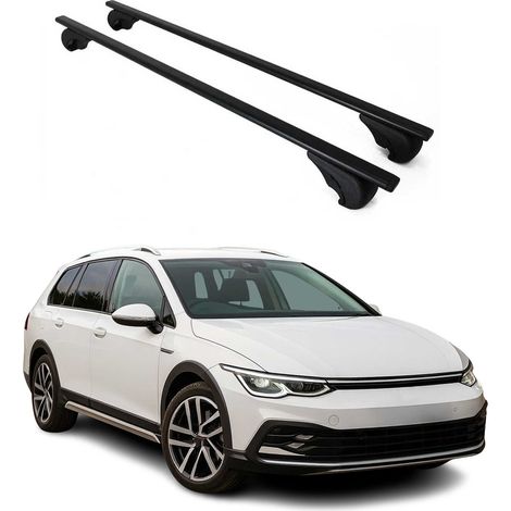 OMAC Dachträger Querträger für VW Golf mk8 Variant 2019-2026 – Abschließbar – Max. 75 kg – 2 Stangen Stahl Schwarz (1/5)