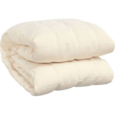 Couverture lestée,Couverture pondérée Crème clair 220x235 cm 11 kg Tissu CFW78327 (1/5)