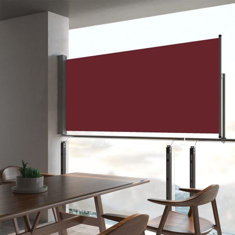 Auvent latéral rétractable de patio Paravent extérieur Brise Vue Rétractable pour Jardin, Balcon, terrasse 60x300 cm Rouge NDTN4197938 (1/5)