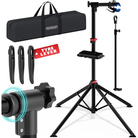 Monzana Bike Repair Stand Heavy Duty Rack With Carry Bag Magnetic Tool Tray 66lbs Folding Adjustable (1/7)