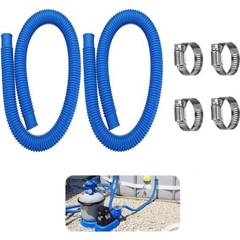 Tuyau Piscine 32mm, 2Pcs Tuyau de Rechange pour Pompe de Piscine, Tuyau Piscines Hors Sol pour Intex 330,530 et 1000 GPH,1.5mx 32mm (1/5)