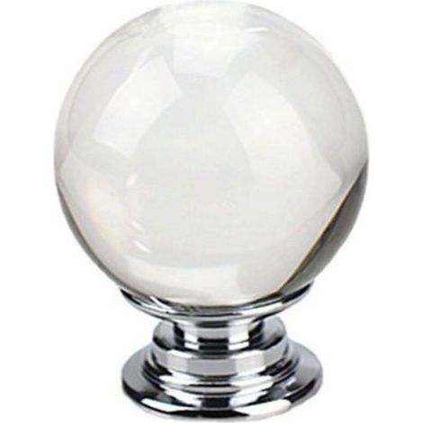 Boutons de tiroir en verre - Unbrand - 8 pièces - Verre clair - Forme de boule - Pour portes de meubles - Cuisine (1/5)