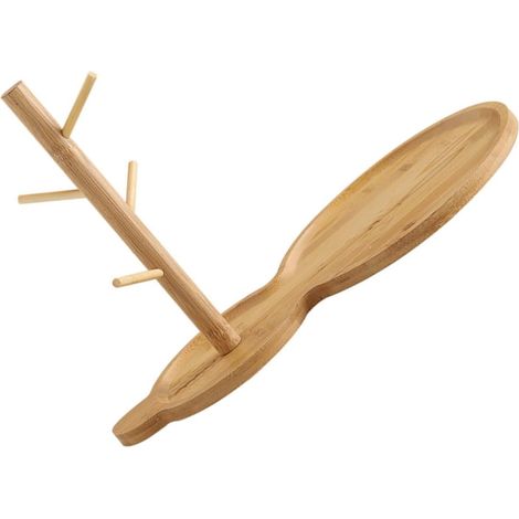 Bamboo Jewelry Organizer Tray and Key Holder Unique Shape for Entryway Table Desk Decoration for Keys and Trinkets (1/5)