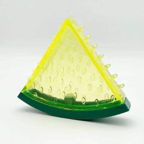 Kühlendes Hundespielzeug aus TPR, widerstandsfähiges und geräuschvolles Kauspielzeug für kleine Hunde und Teddys, mit Kühleffekt, Modell Gelbe Wassermelone (1 Stück)-lsw (1/2)