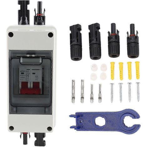 Mini-disjoncteur à énergie solaire avec boîtier de distribution étanche IP65, sectionneur photovoltaïque intelligent DC500V 16A. (1/5)