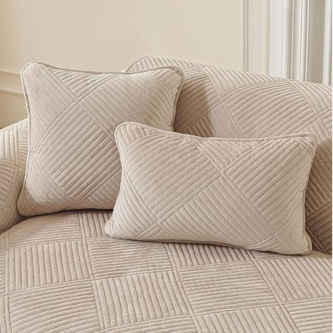 1 Housse de canapé, Tissu flanelle haute densité, Conception antidérapante silicone, Pour salon intérieur