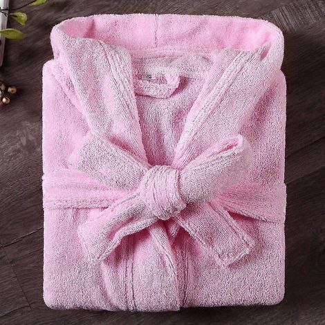 Kinderbademantel aus Baumwollfrottee, weißer Pyjama, locker sitzendes Nachthemd mit Kapuze, Kinderschlafanzug (1/5)