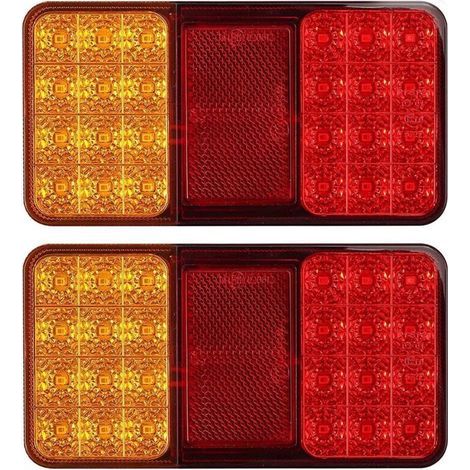 2pcs Feux Arrières LED E-Marqué Clignotant de Position Stationnement avec 2x18 LEDs Feu Position LED Étanche Feux de Frein Arrière 12V Universel pour Remorque Véhicule Caravan Camion Tracteur (1/5)