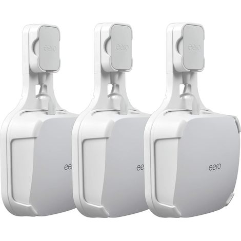 Wandhalterung für das Eero Pro 6 Heim-WLAN-System, einfacher und robuster Wandhalterungsständer für das Eero Pro 6 Tri-Band Mesh Wi-Fi 6-System, ohne Kabelsalat (Weiß, 3 Stück) (1/5)