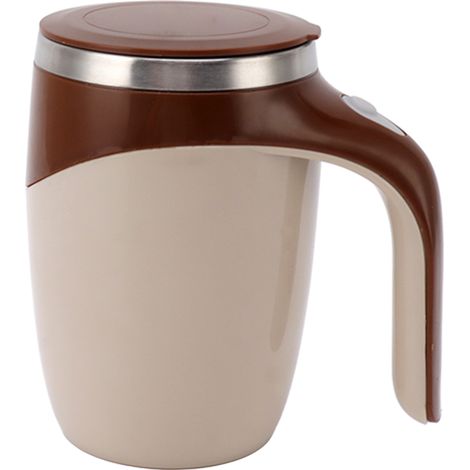 Tasse à café auto-mélangeuse 380 ml, mélange magnétique automatique, anti-éclaboussures, alimentée par piles, couleur café (1/5)
