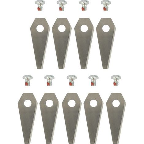 Bosch – Jeu de 9 lames pour robot tondeuse – Compatibles Indego 800/1000/1100/1200/1300 – Longueur 49.5mm – Alésage 7.2mm