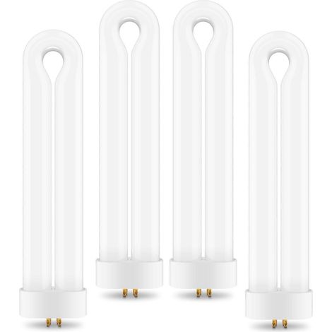 4er-Pack FUL15W Insektenvernichter-Ersatzbirnen, 15W 4-Pin UV-Lampenröhre in U-Form für den Innen- und Außenbereich