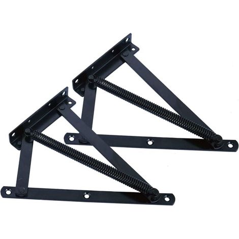 2 pièces,Canapé triangle à ressort charnière boîte de lit de rangement accessoires,noir (1/4)