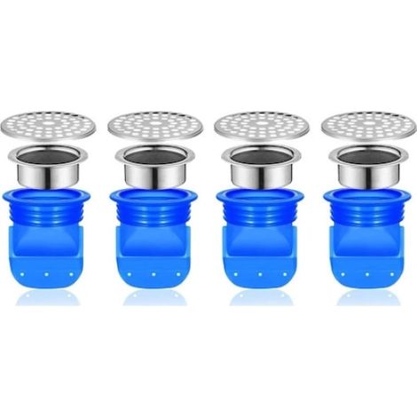 Bouchon Anti-Odeur Pour Canalisation - En Silicone Écologique - Pour Salle De Bain Cuisine Sous-Sol - Lot De 4 (1/5)