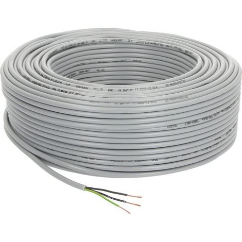 Câble de commande PVC 3 x 0,75 mm² avec conducteur de protection